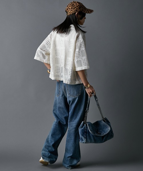 GEVS.(ジェイヴィス)の「かぎ針編風カーディガン<大きいサイズ有>GEVS.(カーディガン/ボレロ・レディース・ブラック/キナリ・5L/4L/3L/LL/L/M)」の21枚目の写真