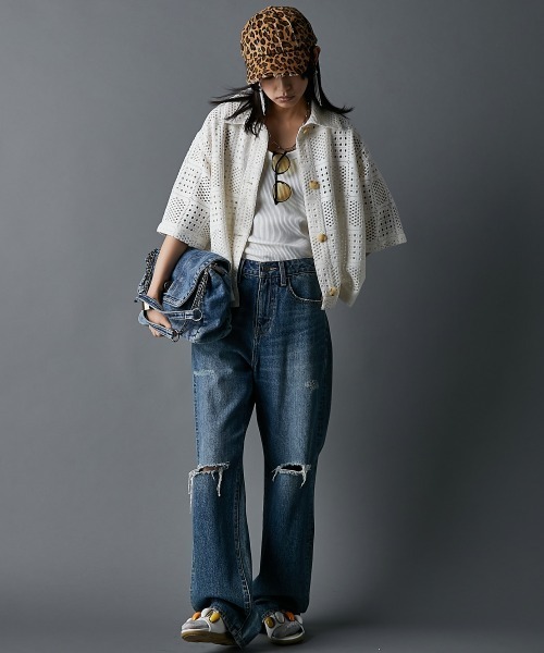 GEVS.(ジェイヴィス)の「かぎ針編風カーディガン<大きいサイズ有>GEVS.(カーディガン/ボレロ・レディース・ブラック/キナリ・5L/4L/3L/LL/L/M)」の22枚目の写真