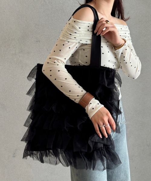 efill（エフィル）の「フェアリー チュール レイヤード トートバッグ（トートバッグ・レディース・ブラック・FREE）」の3枚目の写真