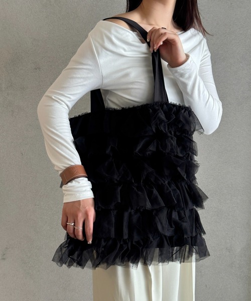 efill（エフィル）の「フェアリー チュール レイヤード トートバッグ（トートバッグ・レディース・ブラック・FREE）」の6枚目の写真