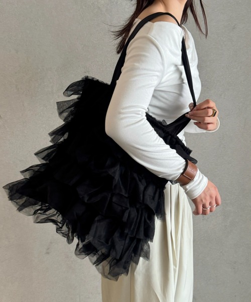 efill（エフィル）の「フェアリー チュール レイヤード トートバッグ（トートバッグ・レディース・ブラック・FREE）」の8枚目の写真