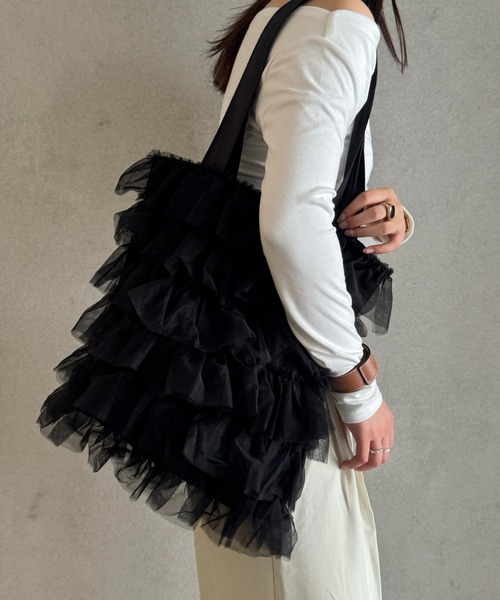 efill（エフィル）の「フェアリー チュール レイヤード トートバッグ（トートバッグ・レディース・ブラック・FREE）」の10枚目の写真