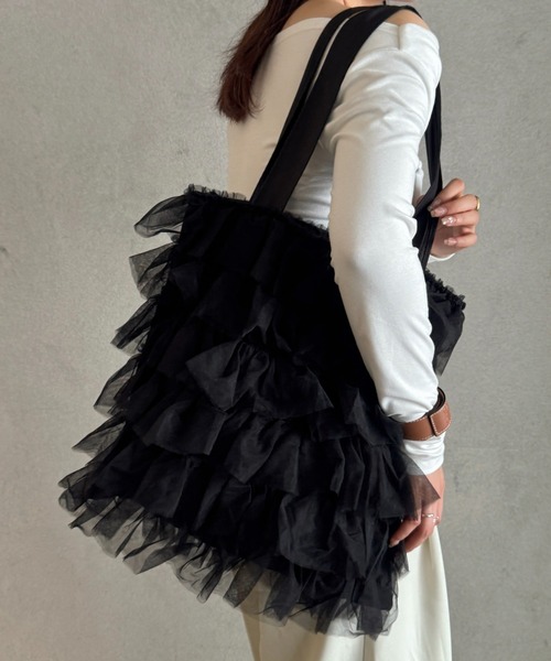 efill（エフィル）の「フェアリー チュール レイヤード トートバッグ（トートバッグ・レディース・ブラック・FREE）」の11枚目の写真