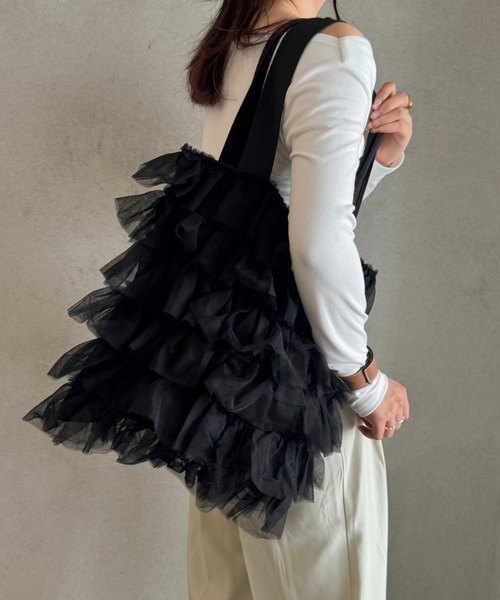 efill（エフィル）の「フェアリー チュール レイヤード トートバッグ（トートバッグ・レディース・ブラック・FREE）」の9枚目の写真