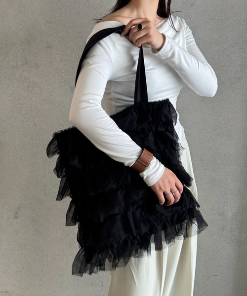 efill（エフィル）の「フェアリー チュール レイヤード トートバッグ（トートバッグ・レディース・ブラック・FREE）」の12枚目の写真