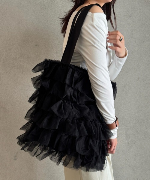 efill（エフィル）の「フェアリー チュール レイヤード トートバッグ（トートバッグ・レディース・ブラック・FREE）」の14枚目の写真