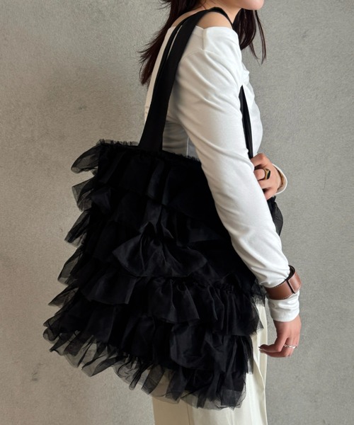 efill（エフィル）の「フェアリー チュール レイヤード トートバッグ（トートバッグ・レディース・ブラック・FREE）」の15枚目の写真
