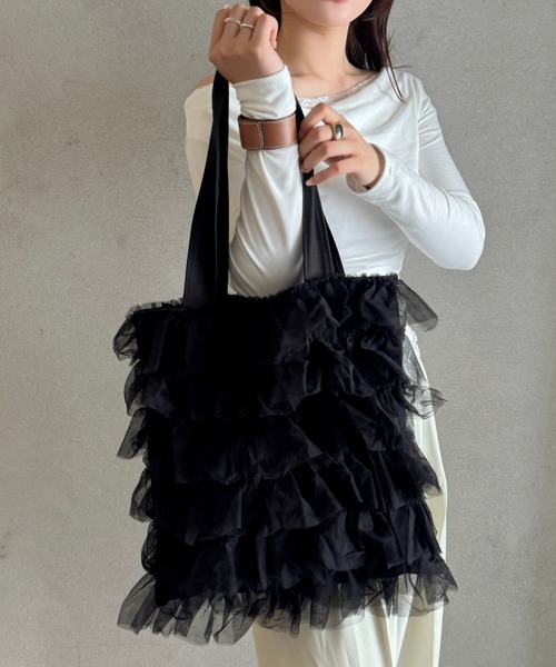efill（エフィル）の「フェアリー チュール レイヤード トートバッグ（トートバッグ・レディース・ブラック・FREE）」の5枚目の写真