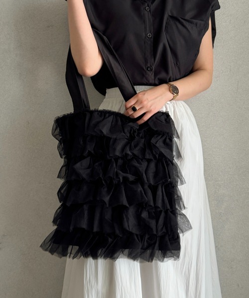 efill（エフィル）の「フェアリー チュール レイヤード トートバッグ（トートバッグ・レディース・ブラック・FREE）」の16枚目の写真