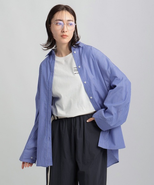 GEORGE'S(ジョージズ)の「BIGシャツ(シャツ/ブラウス・レディース・オフホワイト/サックスブルー系/ピンク/ブルー系・FREE)」の3枚目の写真