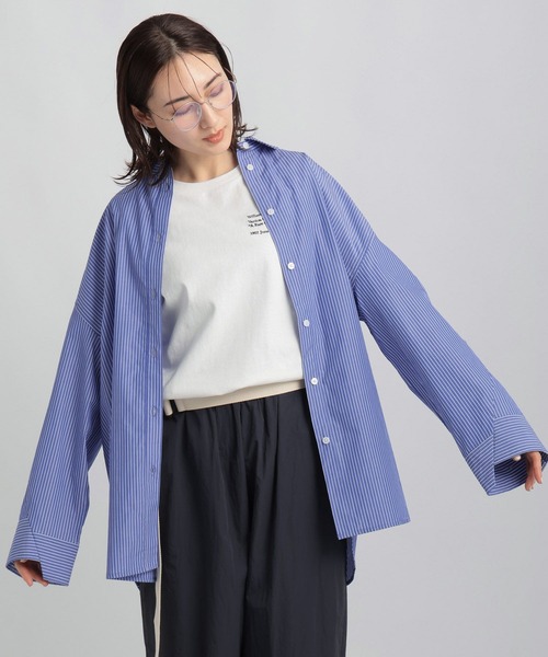 ジョージズ　ストライプBIGシャツ　ブルー　Mサイズ BIGシャツ（シャツ/ブラウス）｜GEORGE'S（ジョージズ）の