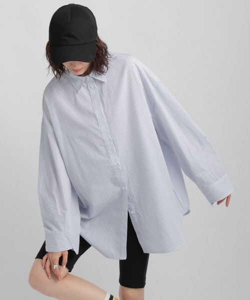 GEORGE'S(ジョージズ)の「BIGシャツ(シャツ/ブラウス・レディース・オフホワイト/サックスブルー系/ピンク/ブルー系・FREE)」の6枚目の写真