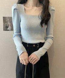 パワーショルダー リブニットプルオーバー