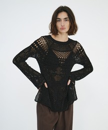 BACK OPEN CROCHET KNIT TOPS