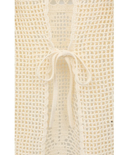 CLANE（クラネ）の「BACK OPEN CROCHET KNIT TOPS（ニット/セーター・レディース・アイボリー/ブラック・FREE）」の15枚目の写真