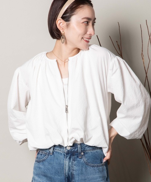 lodie(ロディ)の「バルーンシルエット ショートジップブルソン(ブルゾン・レディース・ブルー/オフホワイト/ブラック・FREE)」の3枚目の写真