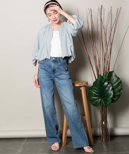 lodie(ロディ)の「バルーンシルエット ショートジップブルソン(ブルゾン・レディース・ブルー/オフホワイト/ブラック・FREE)」の12枚目の写真