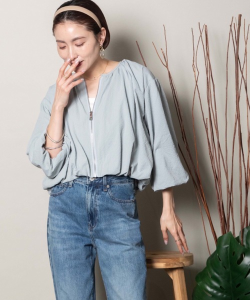 lodie(ロディ)の「バルーンシルエット ショートジップブルソン(ブルゾン・レディース・ブルー/オフホワイト/ブラック・FREE)」の9枚目の写真