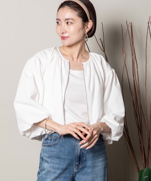 lodie(ロディ)の「バルーンシルエット ショートジップブルソン(ブルゾン・レディース・ブルー/オフホワイト/ブラック・FREE)」の16枚目の写真