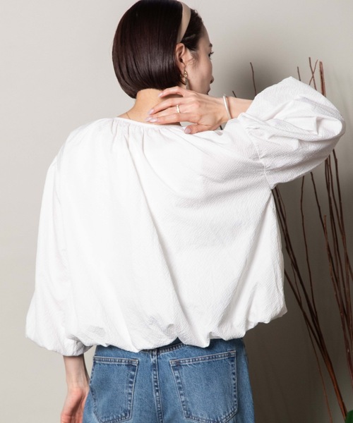 lodie(ロディ)の「バルーンシルエット ショートジップブルソン(ブルゾン・レディース・ブルー/オフホワイト/ブラック・FREE)」の18枚目の写真