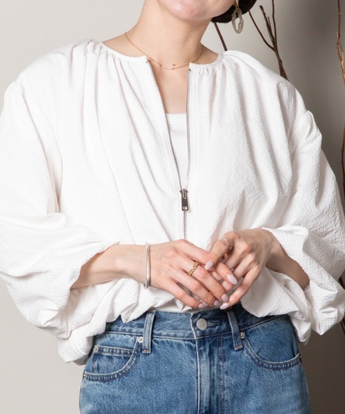 lodie(ロディ)の「バルーンシルエット ショートジップブルソン(ブルゾン・レディース・ブルー/オフホワイト/ブラック・FREE)」の19枚目の写真