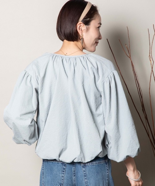 lodie(ロディ)の「バルーンシルエット ショートジップブルソン(ブルゾン・レディース・ブルー/オフホワイト/ブラック・FREE)」の5枚目の写真