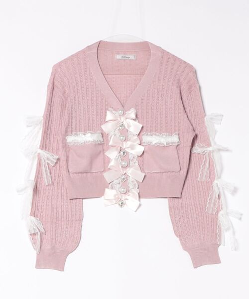 Ank Rouge（アンクルージュ）の「リボン透かし編みカーデ（ニット/セーター・レディース・ホワイト/ピンク/ライトブルー・M）」の16枚目の写真