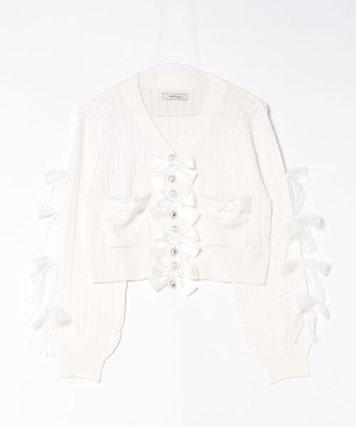 Ank Rouge（アンクルージュ）の「リボン透かし編みカーデ（ニット/セーター・レディース・ホワイト/ピンク/ライトブルー・M）」の15枚目の写真
