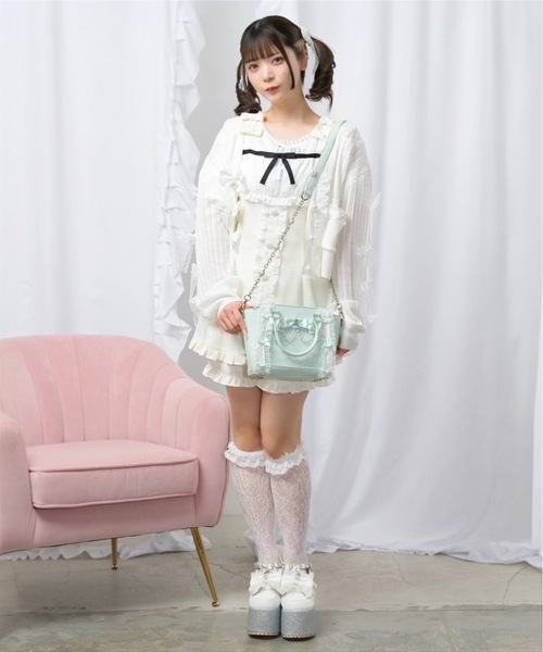 Ank Rouge(アンクルージュ)の「リボン透かし編みカーデ(ニット/セーター・レディース・ホワイト/ピンク/ライトブルー・M)」の22枚目の写真