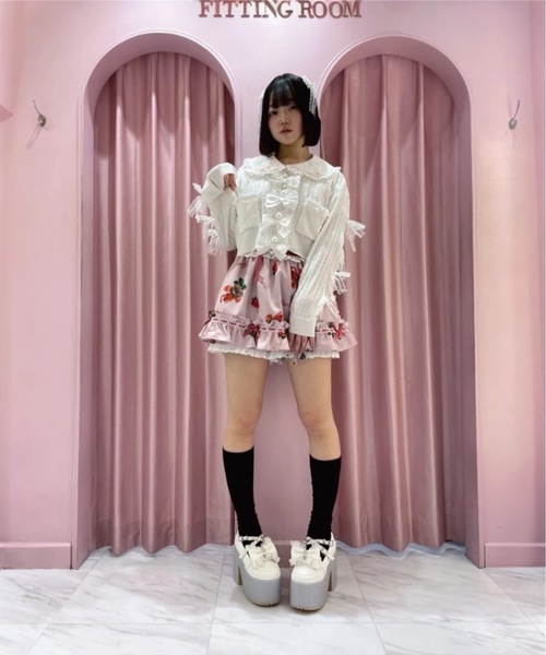 Ank Rouge(アンクルージュ)の「リボン透かし編みカーデ(ニット/セーター・レディース・ホワイト/ピンク/ライトブルー・M)」の20枚目の写真