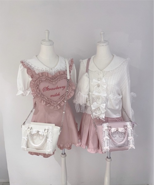 Ank Rouge(アンクルージュ)の「リボン透かし編みカーデ(ニット/セーター・レディース・ホワイト/ピンク/ライトブルー・M)」の19枚目の写真