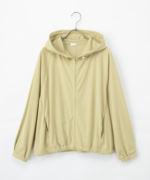 Honeys（ハニーズ）の「【ハニさら・接触冷感・ＵＶカット】きれいめジップパーカー（パーカー・レディース・ブラック/アイボリー/グレイッシュベージュ/イエロー・LL/S/M/L）」の20枚目の写真