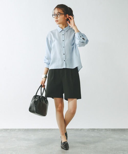 GLOBAL WORK（グローバルワーク）の「ウツクシルエットDRYショートパンツ/322202（その他パンツ・レディース・ダークブルー/ライトベージュ/ブラック/アイボリー・MEDIUM/LARGE）」の9枚目の写真