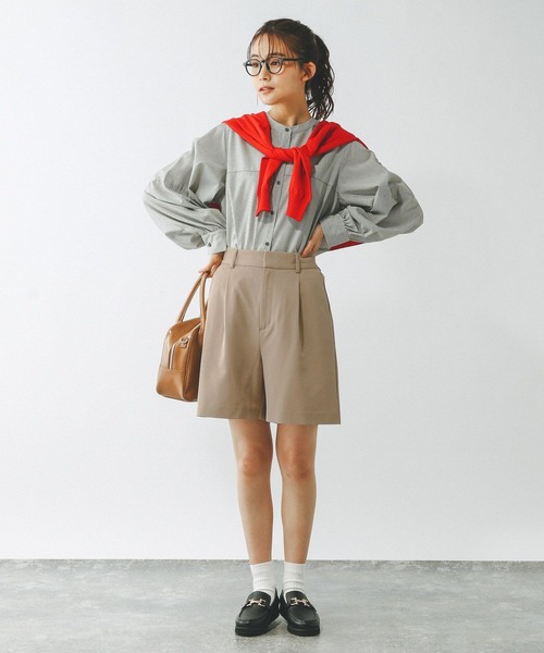 GLOBAL WORK（グローバルワーク）の「ウツクシルエットDRYショートパンツ/322202（その他パンツ・レディース・ダークブルー/ライトベージュ/ブラック/アイボリー・MEDIUM/LARGE）」の13枚目の写真