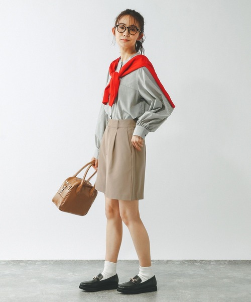 GLOBAL WORK（グローバルワーク）の「ウツクシルエットDRYショートパンツ/322202（その他パンツ・レディース・ダークブルー/ライトベージュ/ブラック/アイボリー・MEDIUM/LARGE）」の14枚目の写真