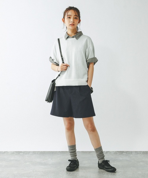 GLOBAL WORK（グローバルワーク）の「ウツクシルエットDRYショートパンツ/322202（その他パンツ・レディース・ダークブルー/ライトベージュ/ブラック/アイボリー・MEDIUM/LARGE）」の17枚目の写真