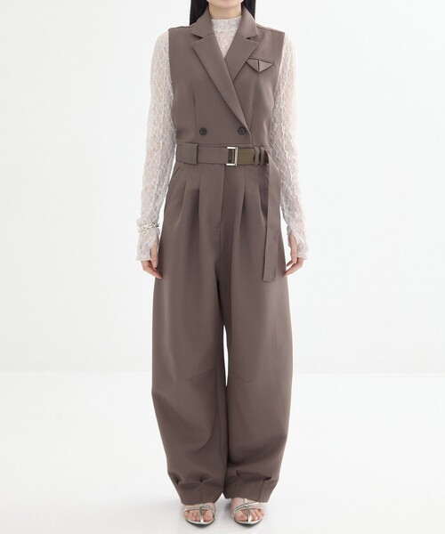 テーラーカラーコクーンロンパース　UNITED TOKYO テーラーカラーコクーンロンパース(1 BLACK): : ウィメンズ