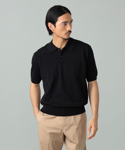 International Gallery BEAMS（インターナショナルギャラリービームス）の「【別注】SLOANE / コットン ニット ポロシャツ（ポロシャツ・メンズ・ブラック/ブルー系その他2・3/4/5）」の5枚目の写真