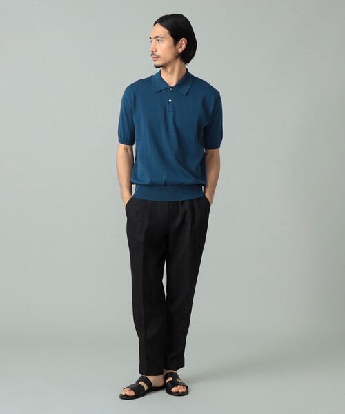 International Gallery BEAMS（インターナショナルギャラリービームス）の「【別注】SLOANE / コットン ニット ポロシャツ（ポロシャツ・メンズ・ブラック/ブルー系その他2・3/4/5）」の6枚目の写真