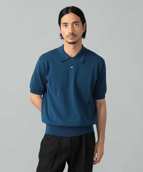 International Gallery BEAMS（インターナショナルギャラリービームス）の「【別注】SLOANE / コットン ニット ポロシャツ（ポロシャツ・メンズ・ブラック/ブルー系その他2・3/4/5）」の8枚目の写真