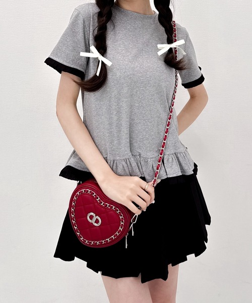 Mejoul(メジュール)の「バイカラーフリル切り替えTシャツ(Tシャツ/カットソー・レディース・ブラック/グレー/ホワイト・F)」の15枚目の写真