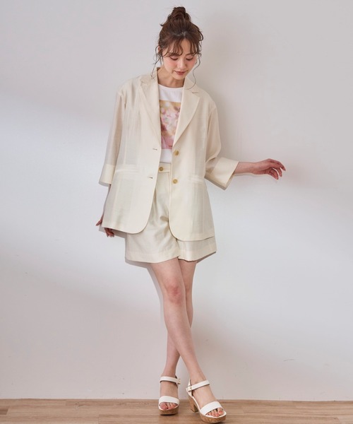 31 Sons de mode（トランテアン　ソン　ドゥ　モード）の「シアージャケット（テーラードジャケット・レディース・オフホワイト/モカ・36/38）」の18枚目の写真