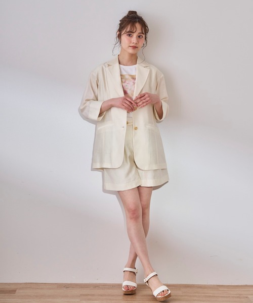 31 Sons de mode（トランテアン　ソン　ドゥ　モード）の「シアージャケット（テーラードジャケット・レディース・オフホワイト/モカ・36/38）」の19枚目の写真