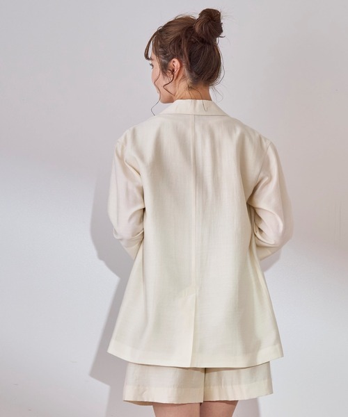 31 Sons de mode（トランテアン　ソン　ドゥ　モード）の「シアージャケット（テーラードジャケット・レディース・オフホワイト/モカ・36/38）」の7枚目の写真