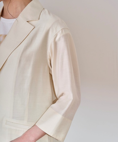 31 Sons de mode（トランテアン　ソン　ドゥ　モード）の「シアージャケット（テーラードジャケット・レディース・オフホワイト/モカ・36/38）」の9枚目の写真
