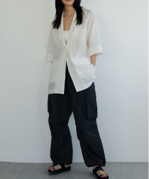 セール】Half Sleeve Jacket（ノーカラージャケット）｜anuke