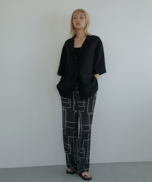 anuke アンヌーク　ノーカラージャケット　ベージュ　フリーサイズ セール】Half Sleeve Jacket（ノーカラージャケット）｜anuke