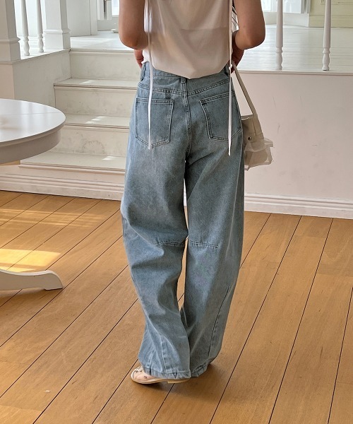 by muni:r(バイ ムニール)の「ウォッシングルーズデニム(デニムパンツ・レディース・ブルー・SMALL/MEDIUM)」の7枚目の写真