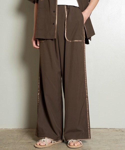 Forte（フォルテ）（フォルテ）の「West Side Modern Side Line Slacks/サイドラインワイドスラックス/セットアップ/洗える（その他パンツ・メンズ・ブラック/ブラウン・MEDIUM/LARGE）」の6枚目の写真