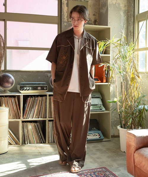 Forte（フォルテ）（フォルテ）の「West Side Modern Side Line Slacks/サイドラインワイドスラックス/セットアップ/洗える（その他パンツ・メンズ・ブラック/ブラウン・MEDIUM/LARGE）」の9枚目の写真